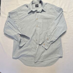 GAP | Y2K Blue White Stripe Button Down Shirt | Men’s M